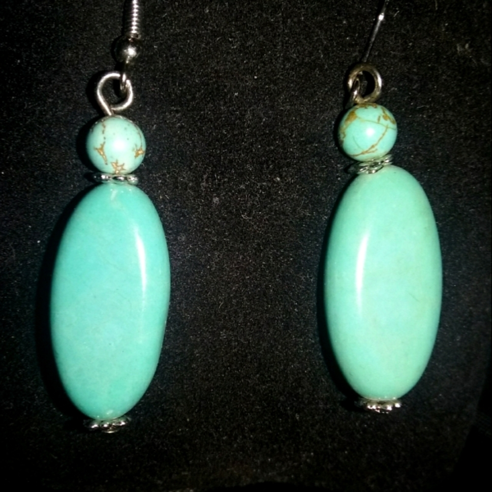 Genuine  Native American Turquoise Earrings Dangling Stunning Earrings